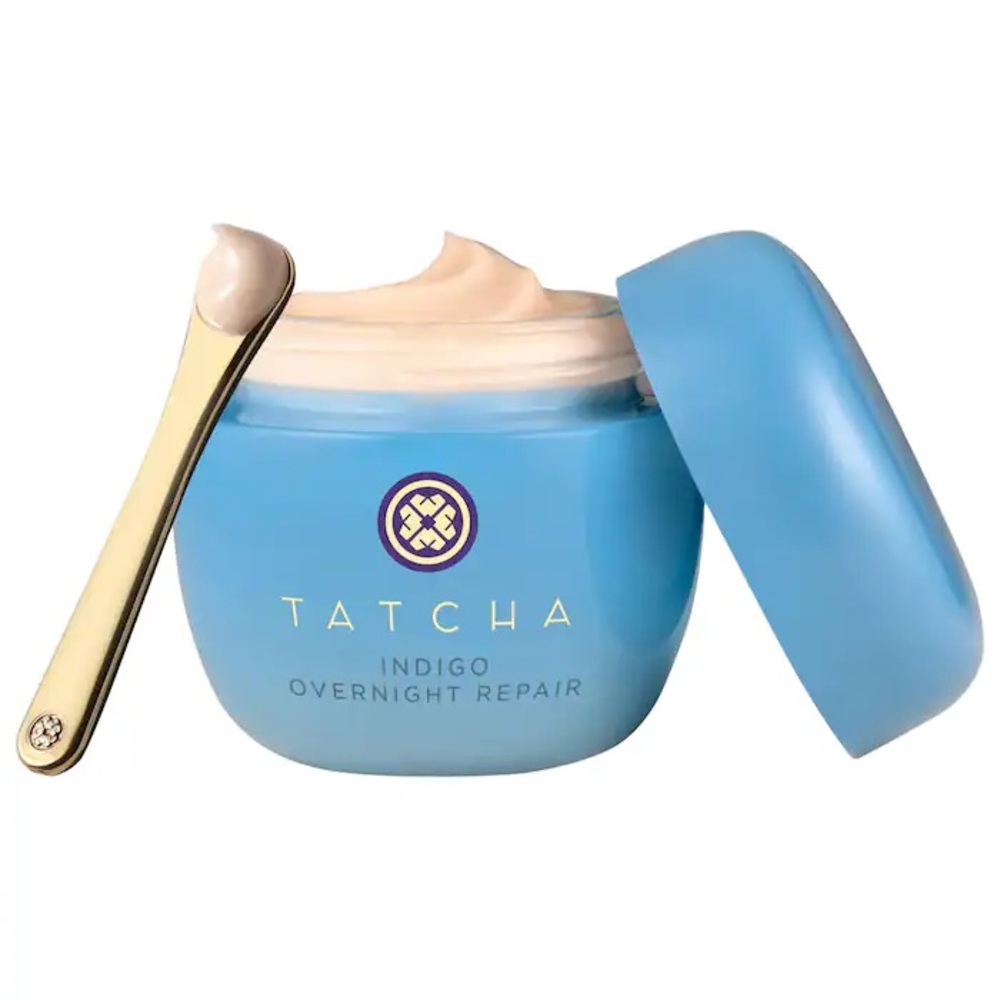 Tatcha Indigo Overnight Repair Night Cream Serum in Cream Luxury Skincare Clean